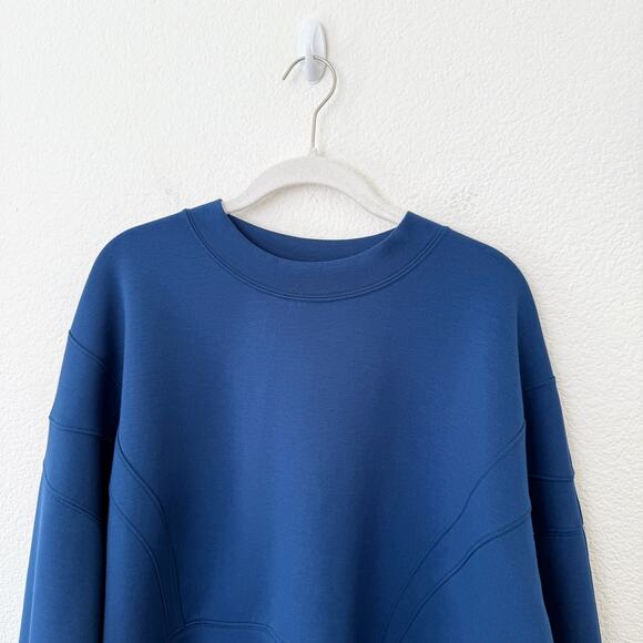 [Abercrombie & Fitch] YPB Blue neoKnit Cropped Crew Neck Sweatshirt Size Large L - Picture 4 of 12